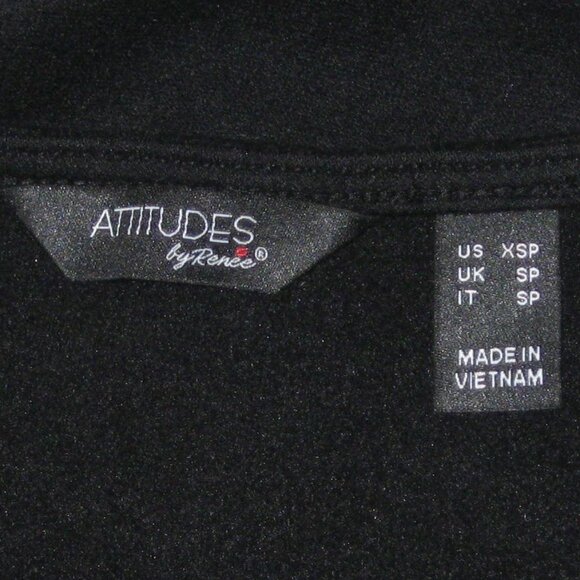 Attitudes by Renee Casa Cozy Crew Neck Tunic PXS Black NEW - Picture 6 of 7